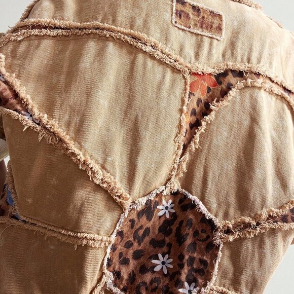 Brown Casual Women's Boho Leopard floral Print Jacket - Picture 6 of 7